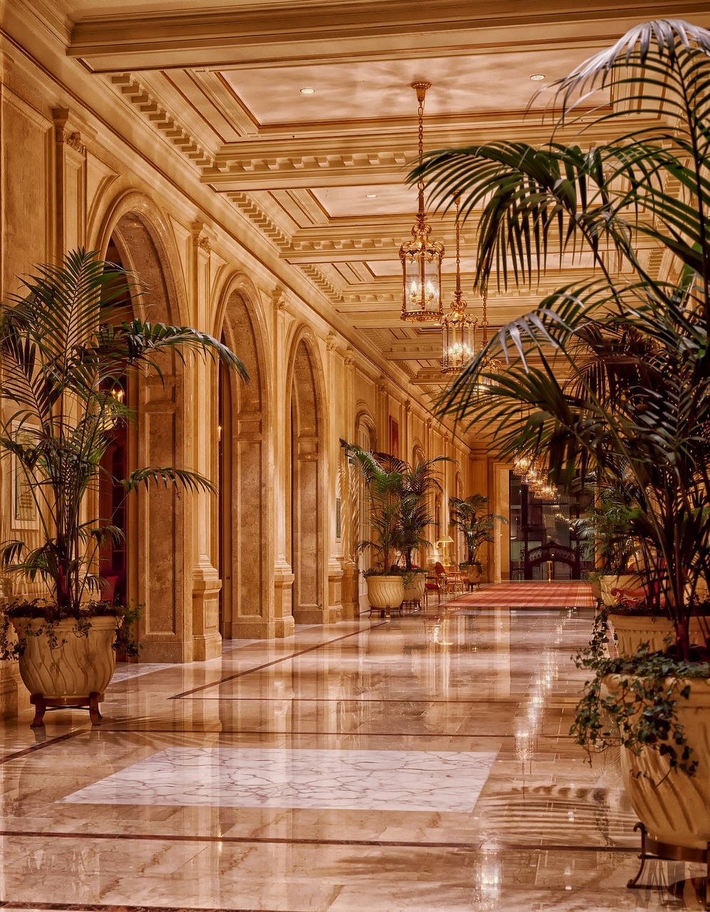 lobby, hotel, interior, hallway, lights, lighting, luxurious, building, sheraton palace hotel, san francisco, hotel, hotel, hotel, hotel, hotel